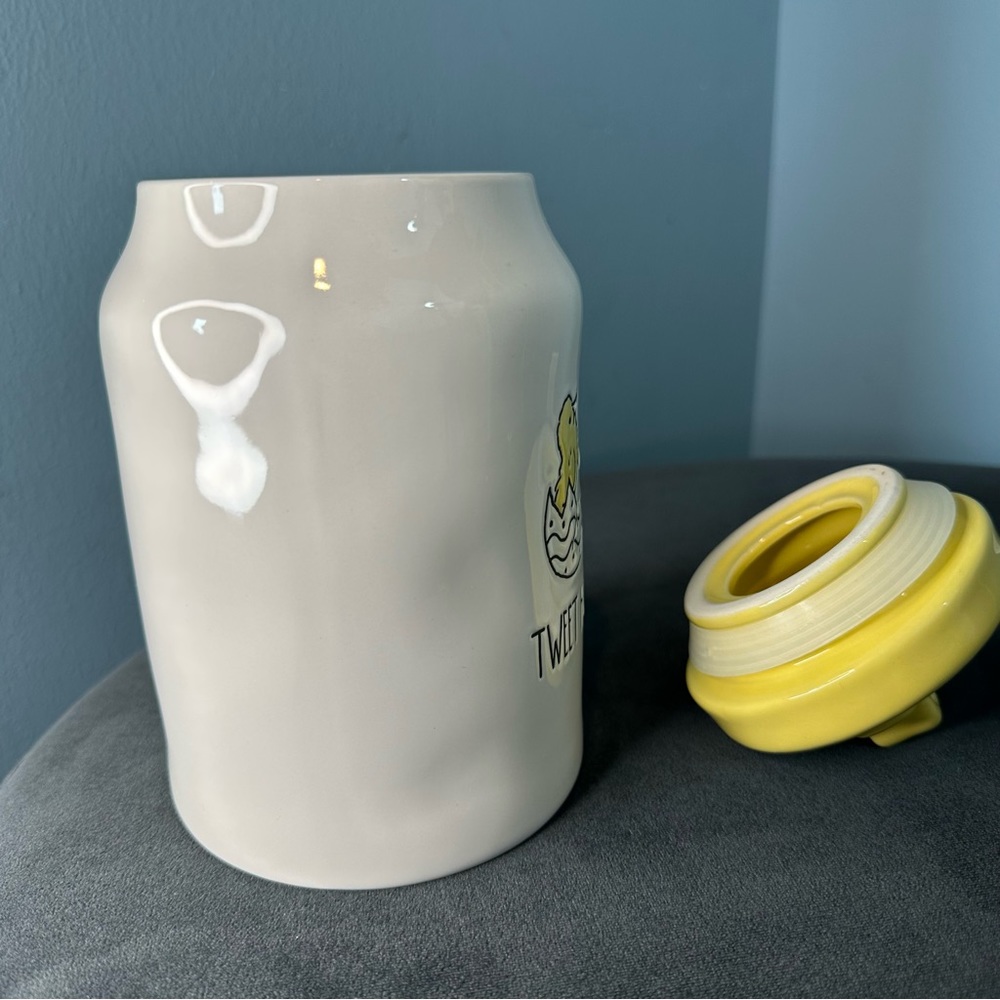 Rae Dunn by Magenta Tweet Heart Yellow & White Top Ceramic Jar Container - Picture 6 of 11